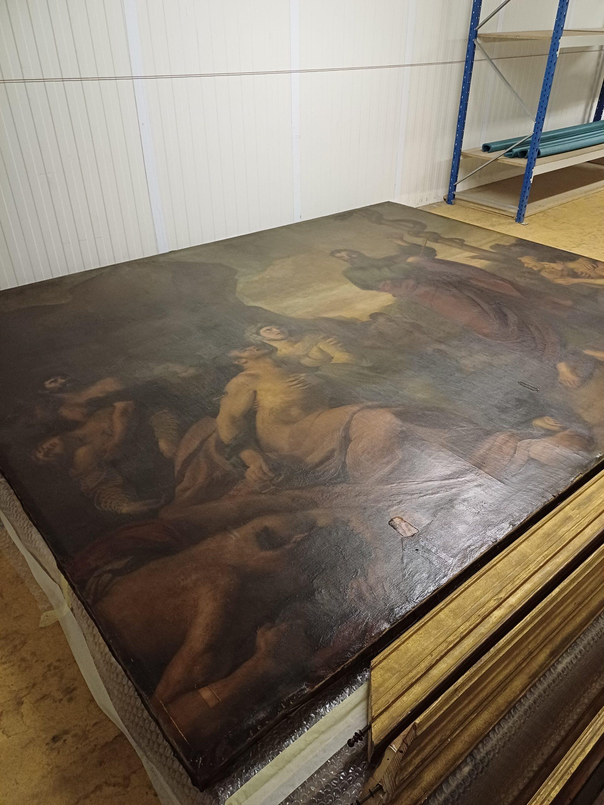 ATELIER COARC Atelier de Conservation des Œuvres d’Art Religieuses et Civiles de la Ville de Paris 1 tableau hors format : SMITH Constant Félix, Le Serpent d’airain, 1819, huile sur toile