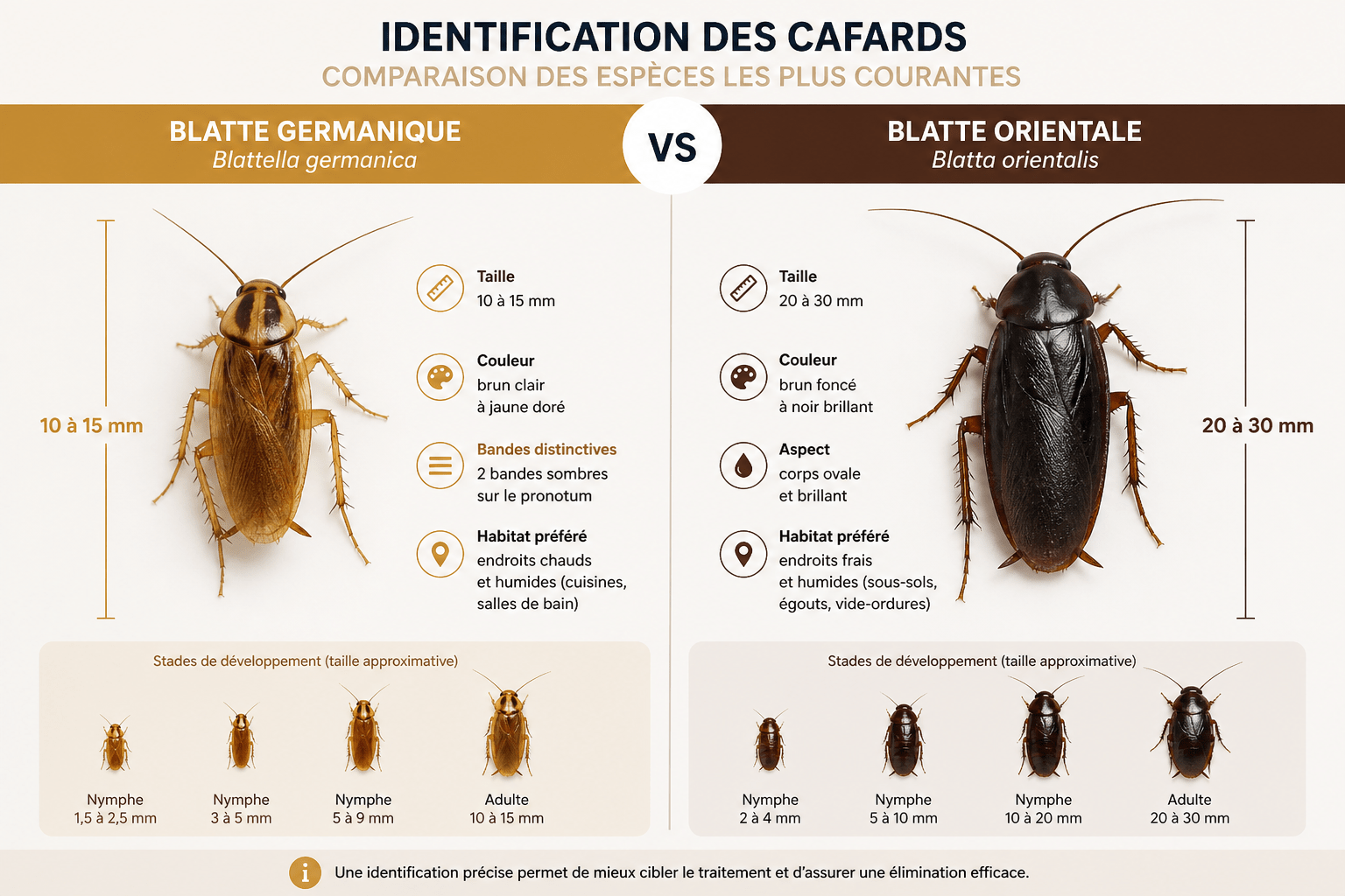 Comparaison blatte germanique et blatte orientale