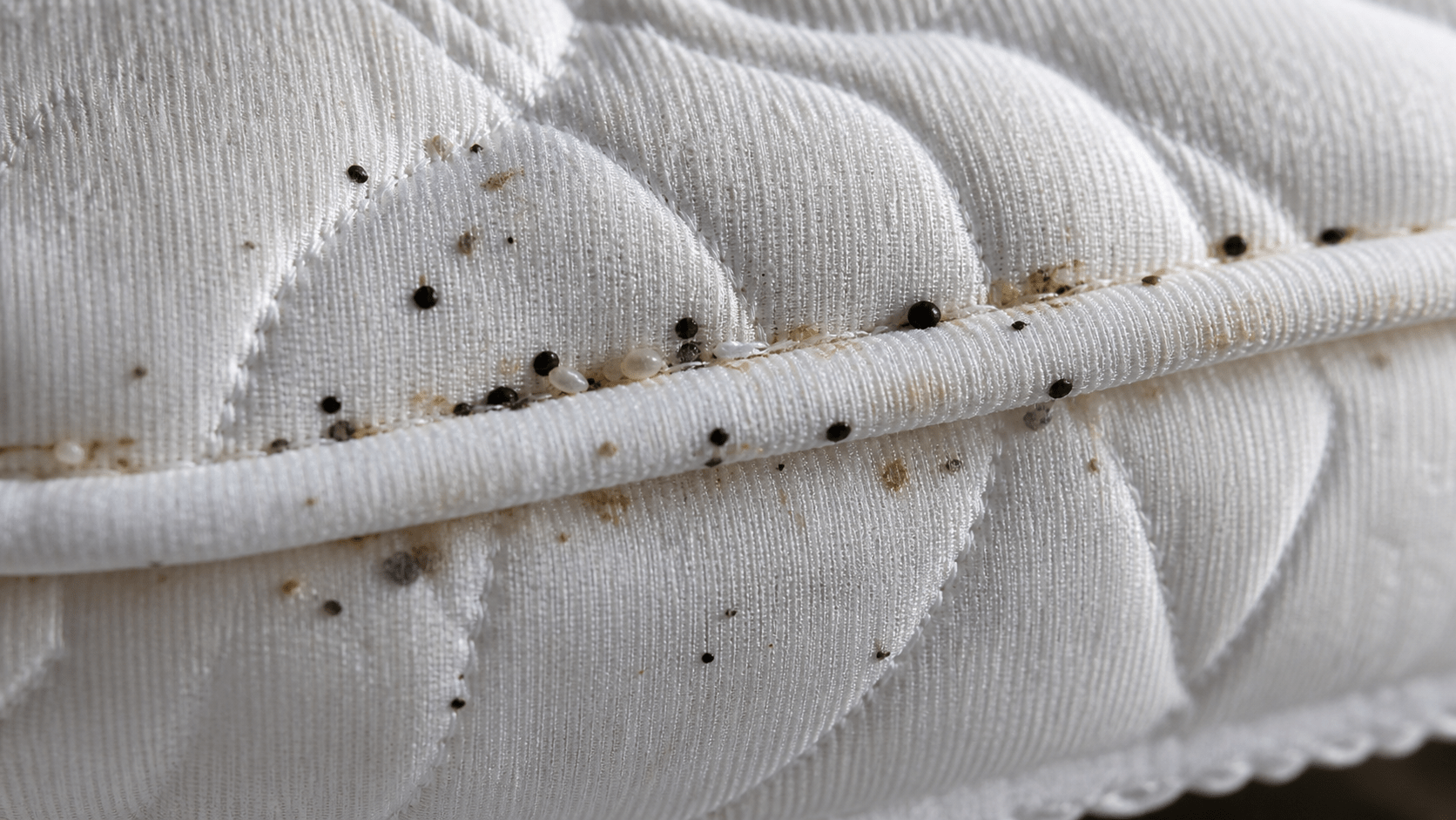 Matelas avec signes d'infestation punaises de lit taches noires
